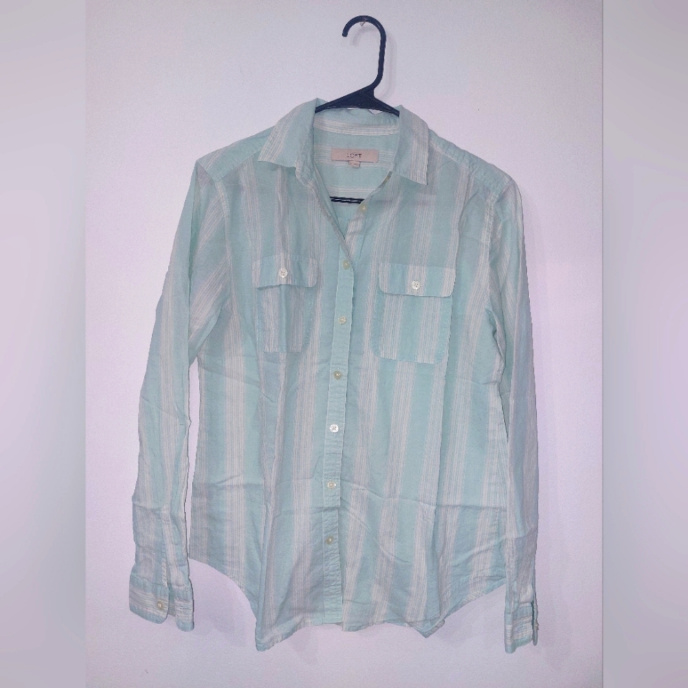 "Loft" Long Sleeve Shirt Color : Ment Green Size: S